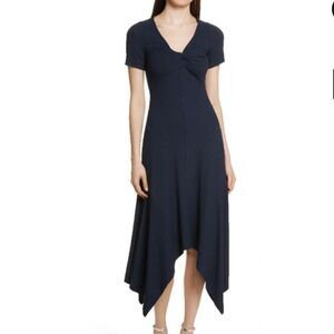 A.L.C. Reva Twist Front Short Sleeve Rib Knit Dress